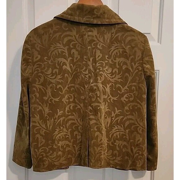 R Q T Womens Blazer Soft Pesto Olive Green Stylish Medium 2 Button Jacket - Picture 10 of 11